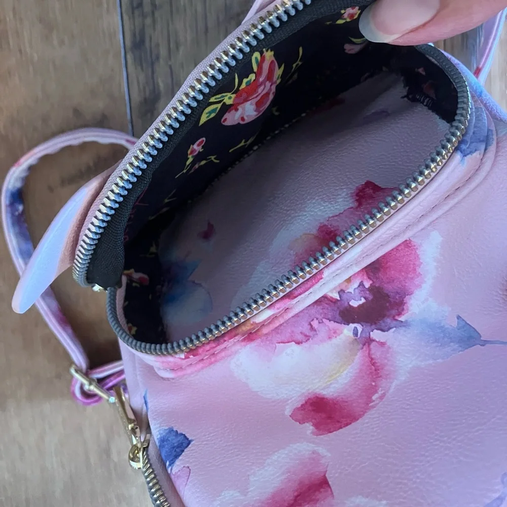 Betsey Johnson Girls Pink Floral Mini Backpack Kids Bags